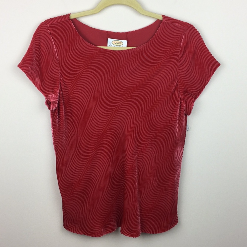 Talbots Petites - Swirl Velvet Cap Sleeve Blouse